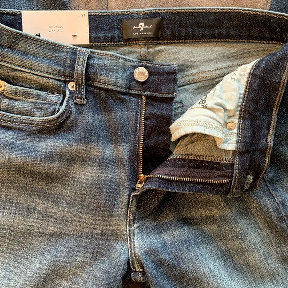 NWT 7 for All Mankind Slim Illusion Traceable Ankle Skinny With Cut Hem Kent 27 - Picture 7 of 11